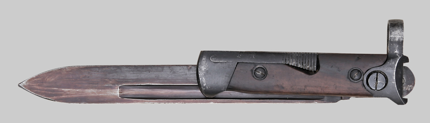 Image of Italian M1938 latch-lock folding bayonet.