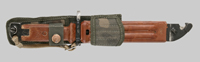 Thumbnail image of Lithuanian camouflage pattern nylon AKM bayonet belt frog.