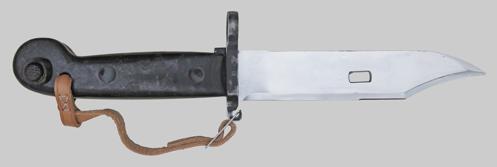 Image of Polish 6H3 (AKM Type I) bayonet with black grip.