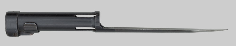 Image of South African R1 (FAL Type C) Bayonet in Early FN-Produced Steel Scabbard.