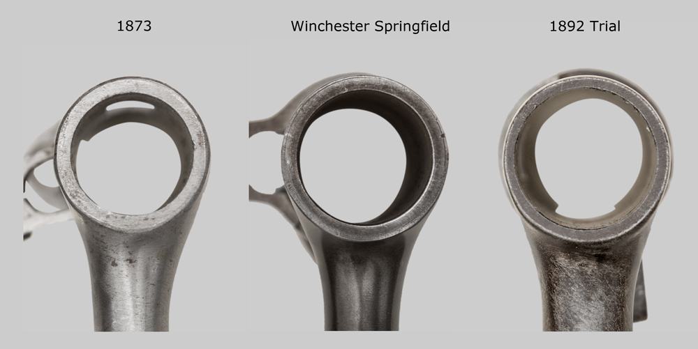 Image showing Winchester Model 1873, Springfield, and 1892 Trial Socket Comparison.