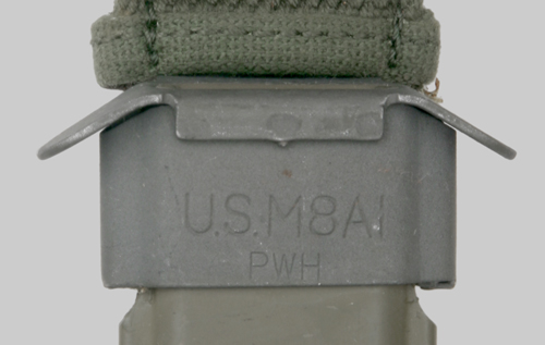 Image of PWH manufacturer symbol on M8A1 Scabbard.