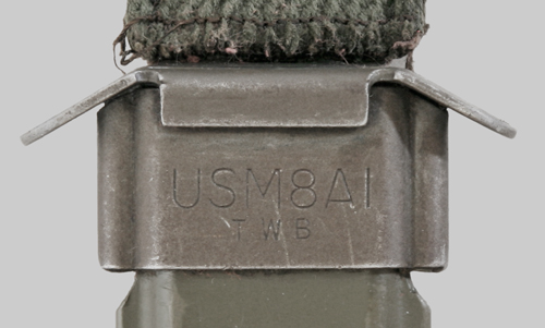 Image of PWH manufacturer symbol on M8A1 Scabbard.