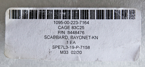 Image of M10 Scabbard by Ontario Knife Co. From 2019 Harris Support Services LLC Contract.