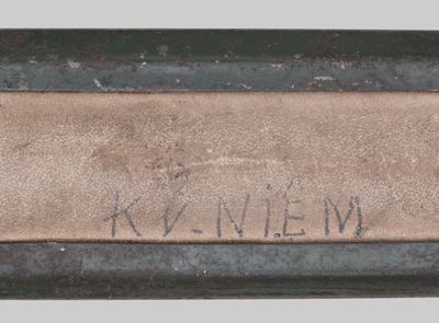 Image of Viet Cong copy of U.S. M8A1 scabbard.