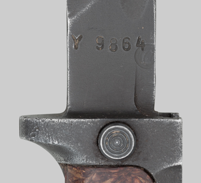 Image of Czechoslovak VZ-58 bayonet with Short-Tang Single-Rivet Lower Crosspiece Extension.