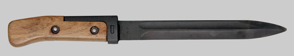 Image of Czechoslovakian VZ-58 bayonet with Short-Tang Wood Grip Two-Rivet No Lower Crosspiece.